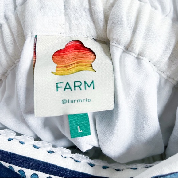 FARM RIO Tropical Tiles Blue/White Mini Dress Size Large - Picture 11 of 13